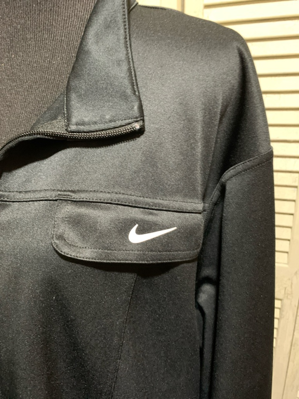 Nike Black Track Jacket with White Swoosh Accents - Picture 2 of 4